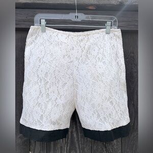 Vintage lace shorts with black cotton cuff.